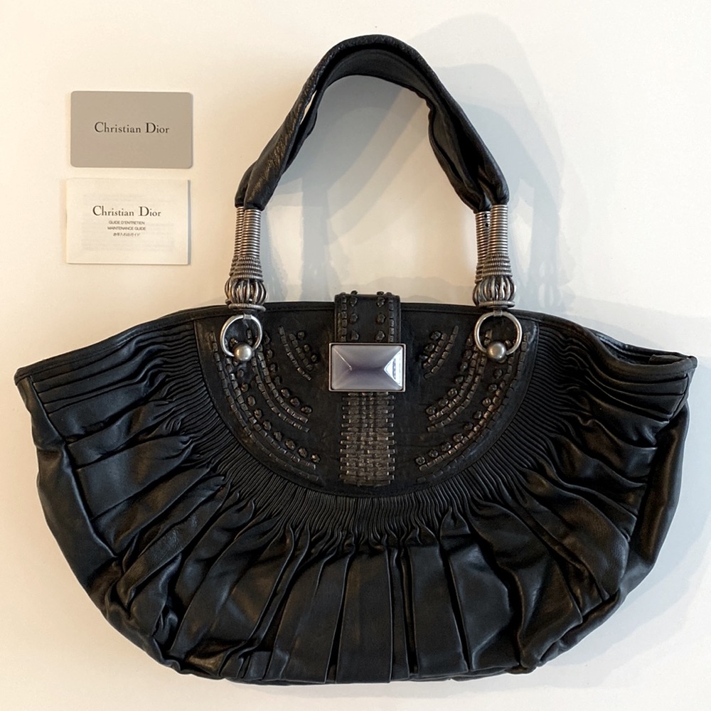 Dior Vintage Authentic Black Shoulder Handbag